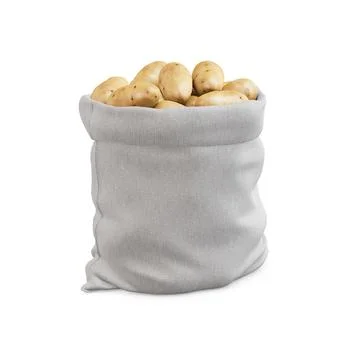 A white Sack with Potatoes image isolated on a white background Stock Illustration