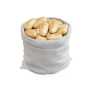 A white Sack with Potatoes image isolated on a white background Stock Illustration