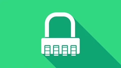 White Safe combination lock icon isolated on green background. Combination Stockbeeldmateriaal 146948851