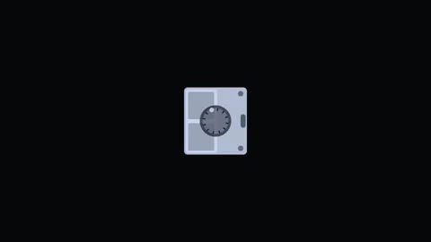 White Safe Vault Unlock Open Flat Design Finance Animation Видео 342611080