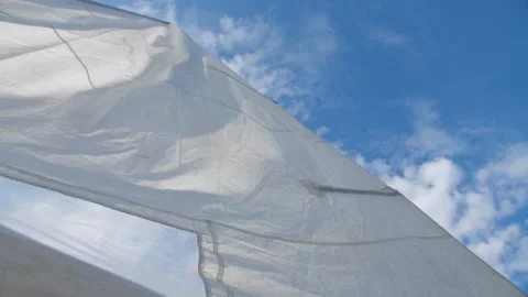 White sail on the boat Stock Footage 150482970