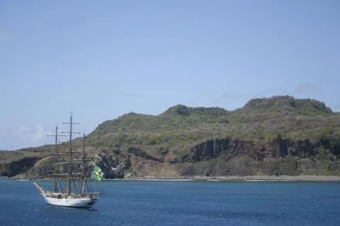 White Sail Ship Foto stock
