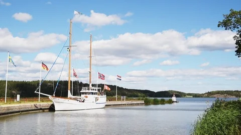 White sailboat in Mem Stock Footage 94507845