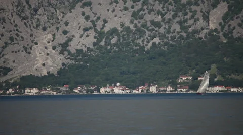 White sailing boat Stock Footage 38023854