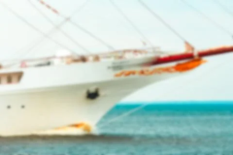 White sailing ship - blurred image 写真素材
