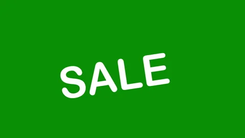White sale text falling down on green screen background Stock Footage 340027944