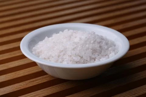 White salt. Close up Stock Photos