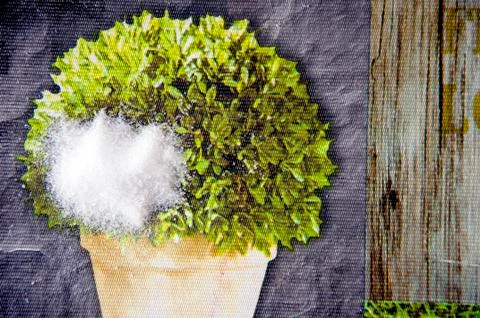 White salt crumbled on the table on a rustic tablecloth. Close up macro. Stock Photos