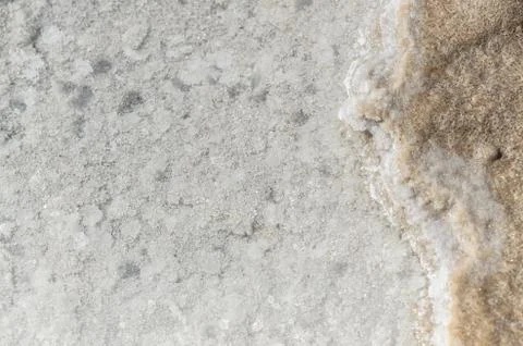 White salt surface under clear water of Baskunchak lake, Russia Stock Photos