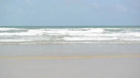 White sand beach and blue sky Stock Footage 27794813