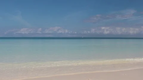 White Sand Beach and Turquoise Ocean Water in Cayo Coco Cuba 4K Video stock 332158790