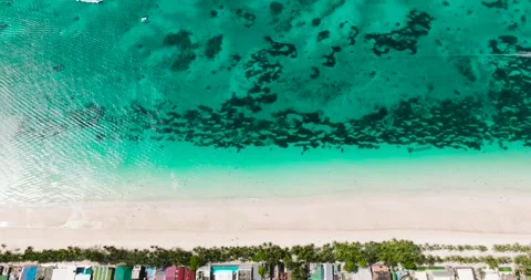 White Sand Beach in Boracay, Philippines. Stock Footage 293457579
