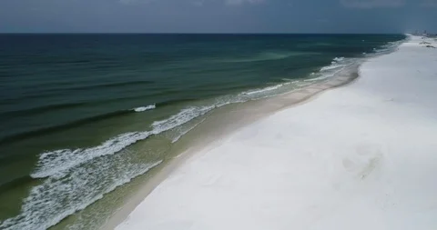 White sand beach in Florida, protected area with turle habitats drone aerial 4K Stock Footage 111416658