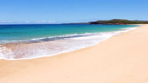White sand beach in Hawaii Stock Footage 53434386