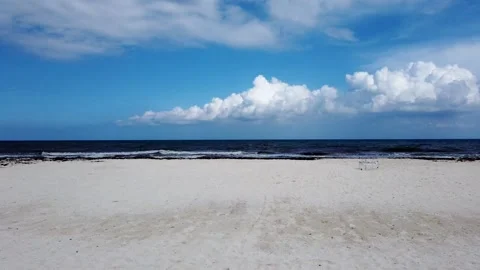 White Sand Beach Hyperlapse on the Coast of Tulum Mexico Stock Footage 137429439
