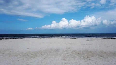 White Sand Beach Hyperlapse on the Coast of Tulum Mexico Stock Footage 137429441