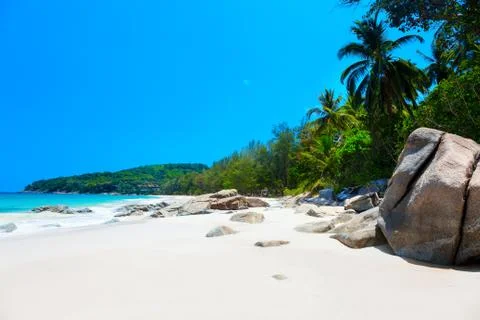 White sand beach Stock Photos