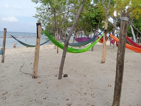 White sand beach Stock Photos