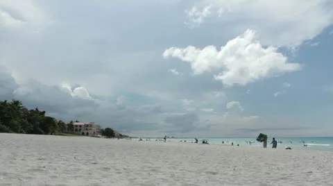 White sand beach before storm Stock Footage 12366317