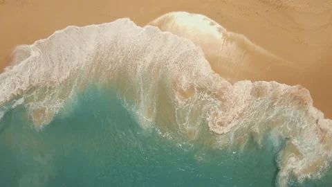 White sand beach waves at tropical island Stock Footage 233146504