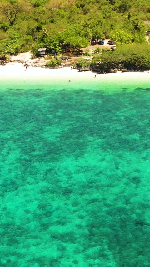 White sand beaches in Bantayan Island in Cebu, Philippines. Stock Footage 323069883