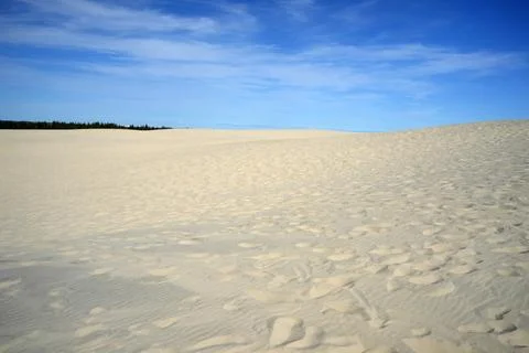 White Sand Dunes Under Blue Sky at Skagen Denmark Stock Photos