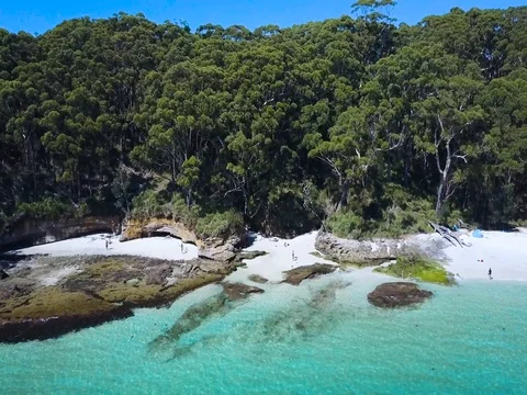 White sand paradise beach Stock Footage 76031745