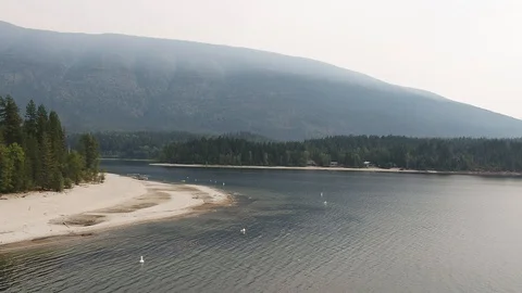 White sandy beach aerial Stock Footage 87437885