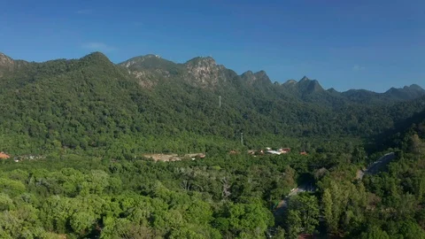 White sandy beach and crystal clear blue water of Pantai Kok, Langkawi island Stock Footage 124486682