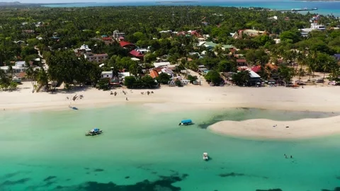 White sandy beach in Bantayan Island. Philippines. Stock Footage 278411489