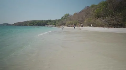 White sandy beach crystal clear blue water Koh Samed Island Thailand Stock Footage 297853761