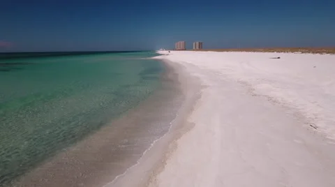 White Sandy Beach - flyby Stock Footage 67681443