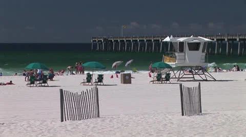 White Sandy Beach Stock Footage 26051937