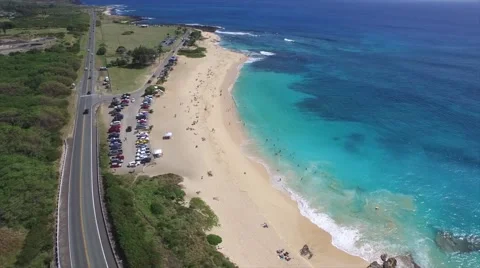 White Sandy Beach in Hawaii Video stock 46695976