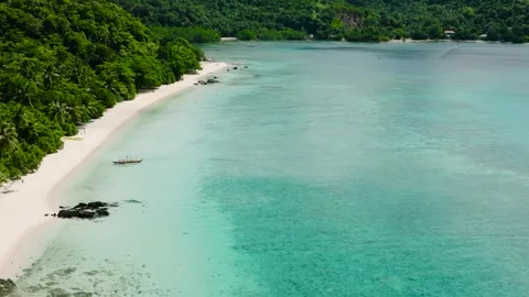 White Sandy Beach in Romblon, Romblon. Philippines. Stock Footage 343883182