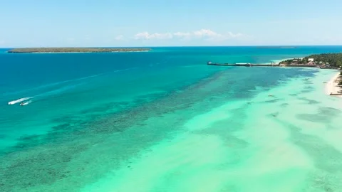 White sandy beaches in Bantayan Island. Cebu. Stock Footage 301156277