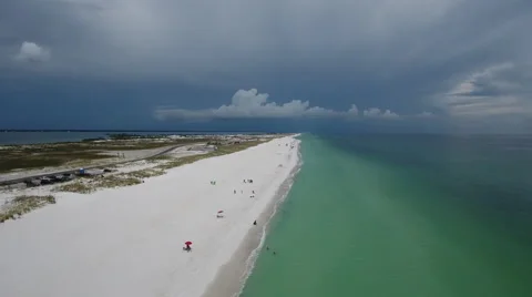 White sandy Florida beach along the Gulf of Mexico Stock Footage 65530066