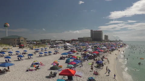 White Sandy Florida Beach Stock Footage 65158469