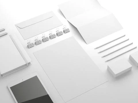 White sationery elements Stock Illustration