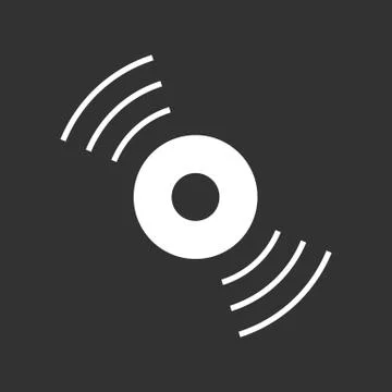 White Sattelite vector icon on the black Stock Illustration