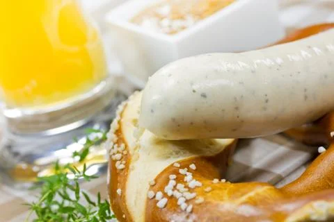 White sausages Stock Photos