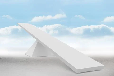 White scales in front of clouds Stock Illustration
