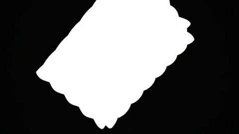White Scalloped Shape Rotating on Black Background Showing Green Grid Stock Footage 343773376