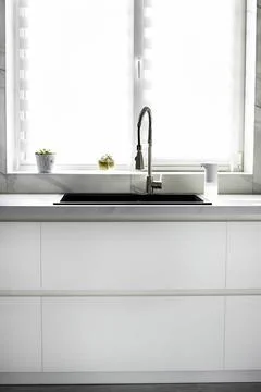 White scandinavian kitchen interior Stock Photos