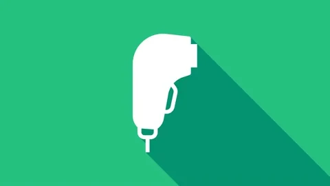 White Scanner scanning bar code icon isolated on green background. Barcode label Stock-Footage 156373895