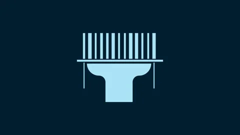 White Scanner scanning bar code icon isolated on blue background. Barcode label Stock-Footage 230024365