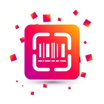 White Scanner scanning bar code icon isolated on white background. Barcode label 库存插图