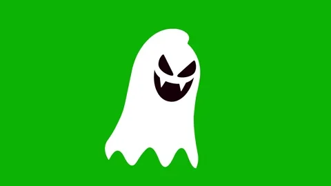 White Scary Ghost Animation – Green Screen. Creepy white ghost moving around  Video stock 325495539