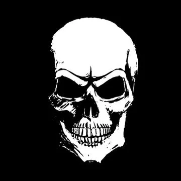 White scary skull. Illustration