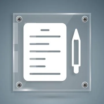White Scenario icon isolated on grey background. Script reading concept for art 스톡 일러스트